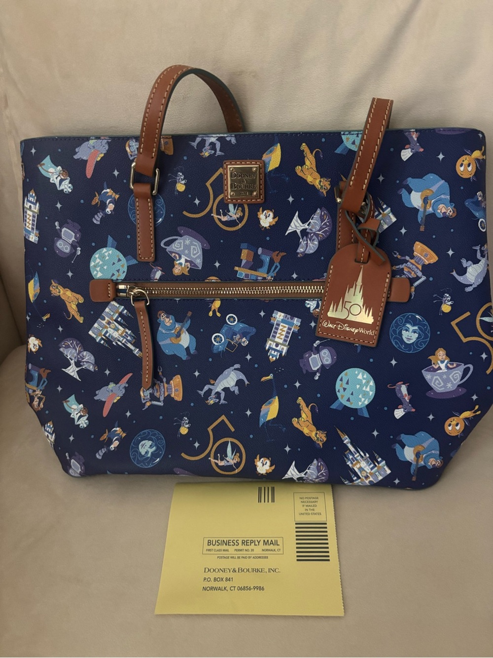 Dooney & Bourke Navy Walt Disney World 50th Anniversary Tote